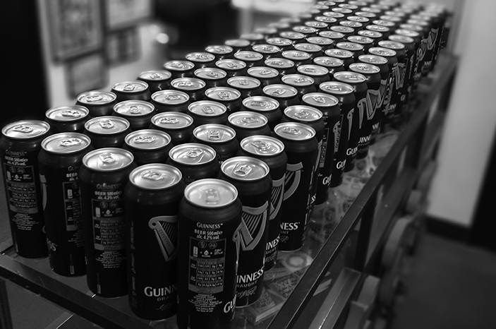 Image of tabla full of Guinness, Guinness tattoo machine